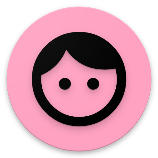 Simplified approximation of a face in a pink circle