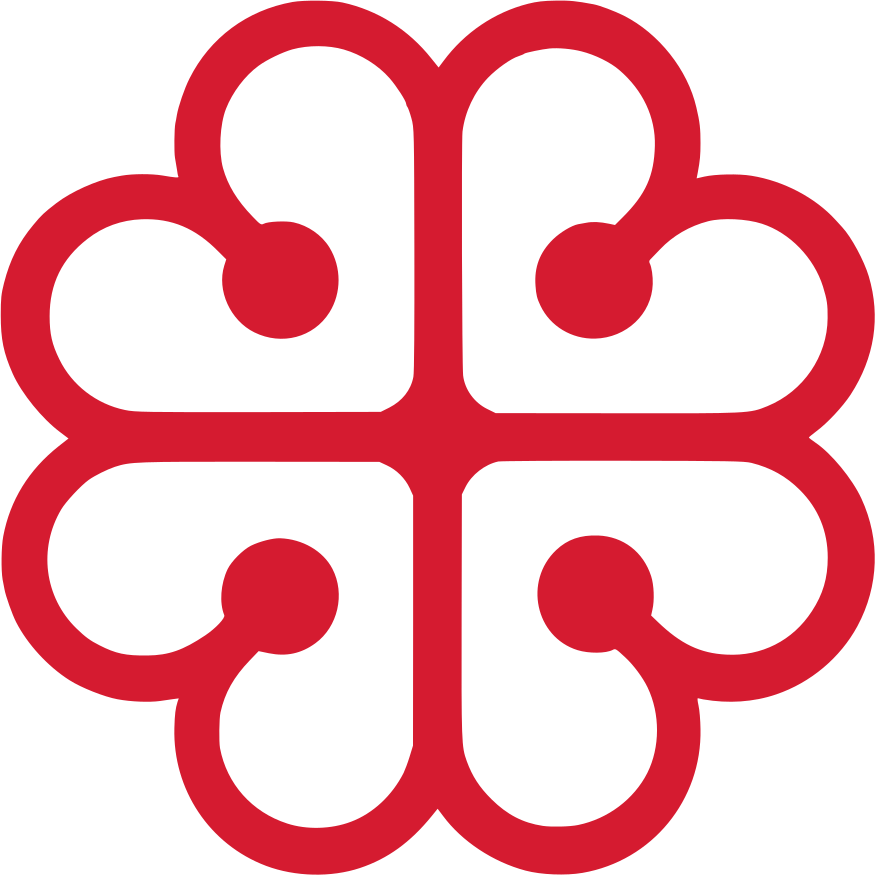 The logo for Montreal, resembling a red four-leaf clover